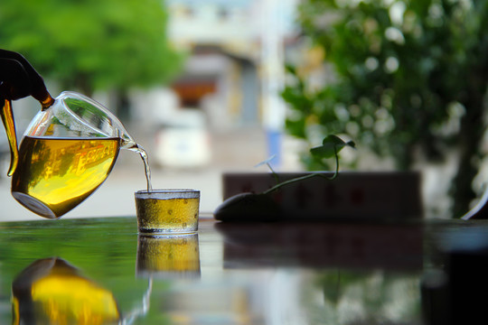 逆光生茶茶汤透明玻璃公道杯品茗