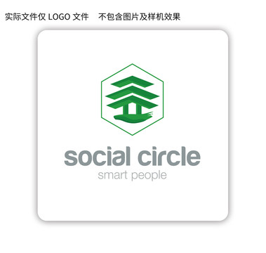 大树LOGO环保标志矢量