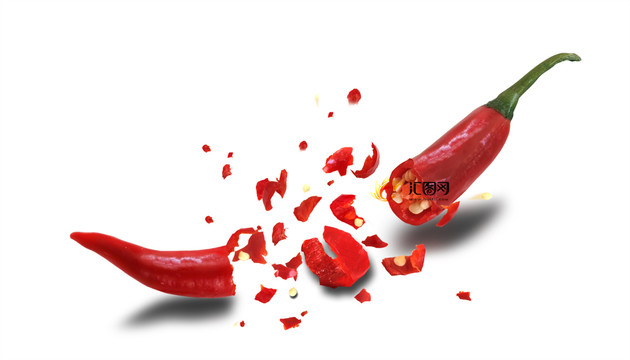 爆炸辣椒psd分層透明png