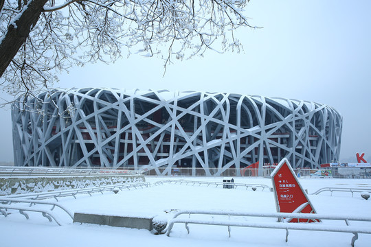 国家体育场鸟巢雪景