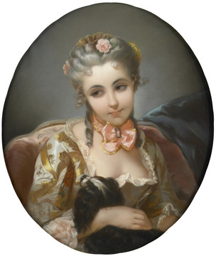 查尔斯·乔舒亚·卓别林一位小姐的画像