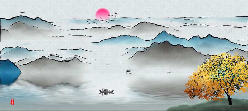 中國(guó)風(fēng)山水畫