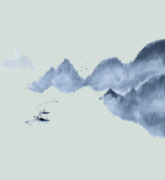 水墨新中式背景墻