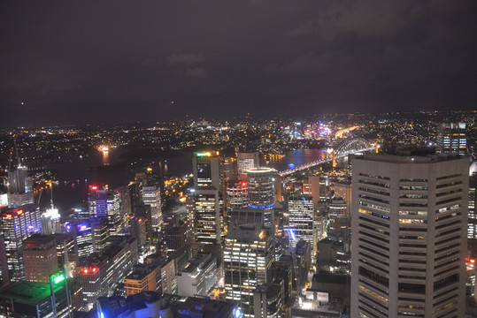 夜间俯瞰城市