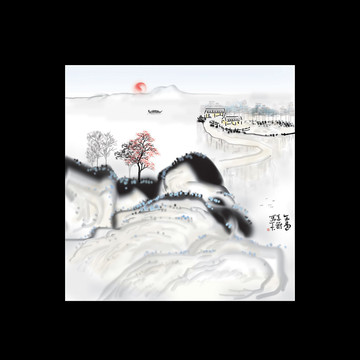 創意水墨山水