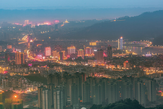 宜宾美丽的城市夜景