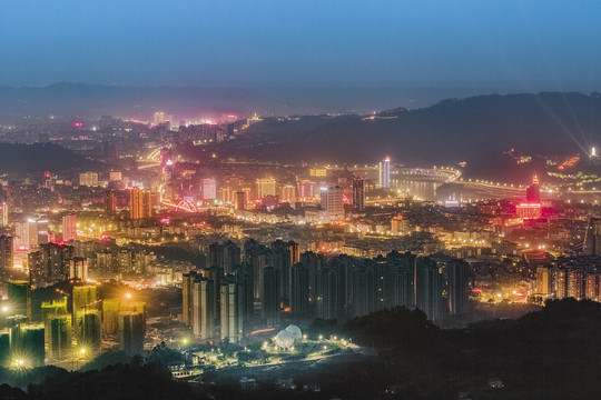 宜宾美丽的城市夜景