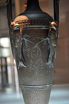 19世纪法国铜雕鸟雀瓶