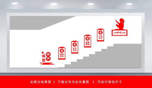 四有好老師樓梯文化墻