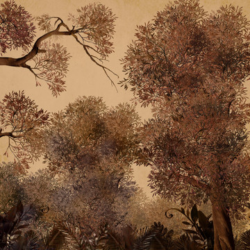 手绘枫树装饰画