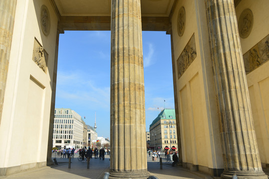 德国柏林勃兰登堡门门洞和石柱