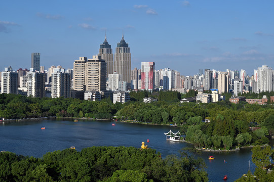 上海长风公园银锄湖风景