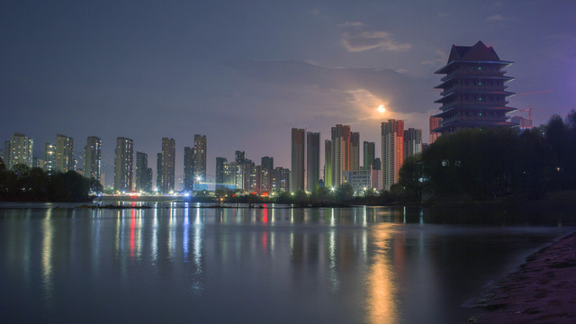 兰州黄河楼夜景