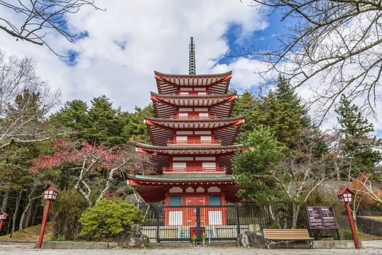 日本山梨县荒山森根公园