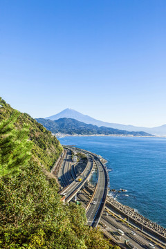 富士山与日本高速公路