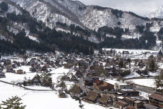 日本岐阜县冬季白川村