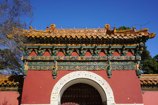 沈阳北陵清昭陵的古建筑西红门