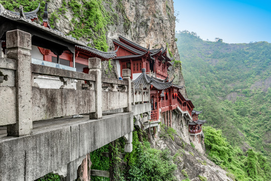 杭州建德大慈岩江南悬空寺清音阁