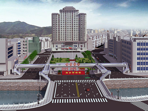 廣場鳥瞰效果圖