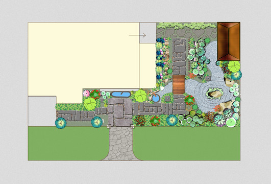 日式庭院景观设计平面图