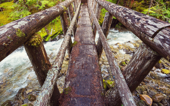 山溪上的木桥