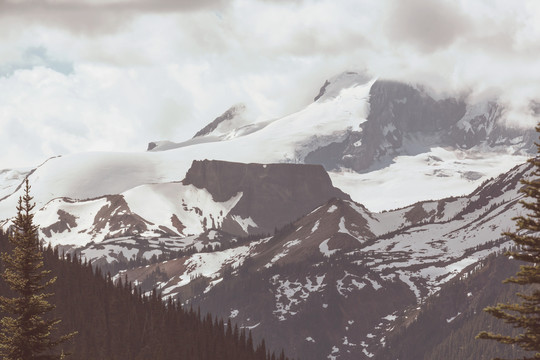 加拿大落基山脉风景如画的山景