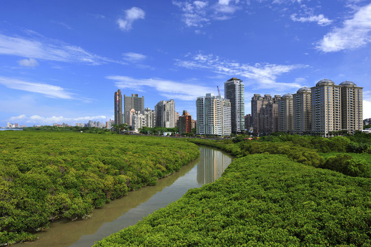 淡水新台北市城市风景与自然景观