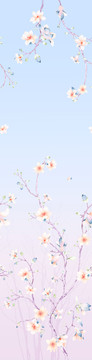 漸變桃花印花圖案