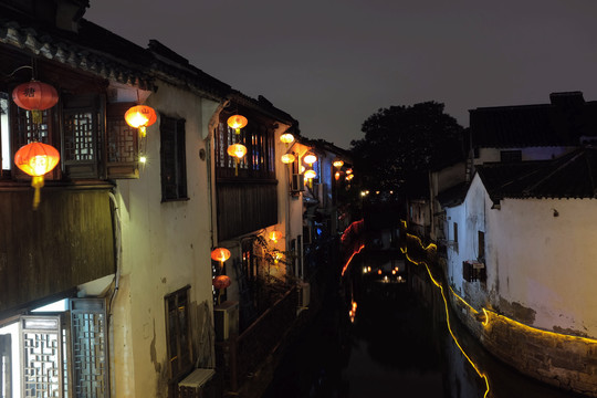 苏州山塘街夜景