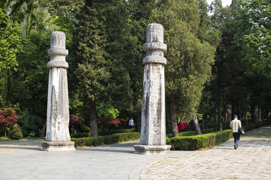 明孝陵神道雕像与石望柱