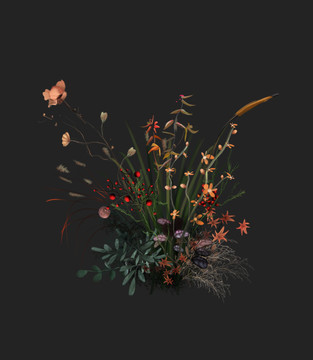 綠色橙色婚禮花藝