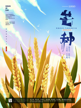 原創(chuàng)手繪芒種節(jié)氣海報(bào)
