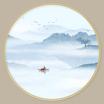 中式山水裝飾畫