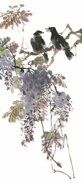 紫藤國畫