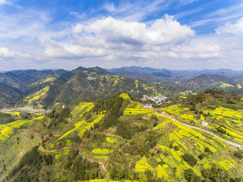 航拍石潭古村