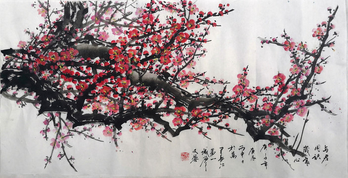 國(guó)畫(huà)紅梅