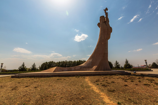 中国陕西榆林神木红碱淖景区风光