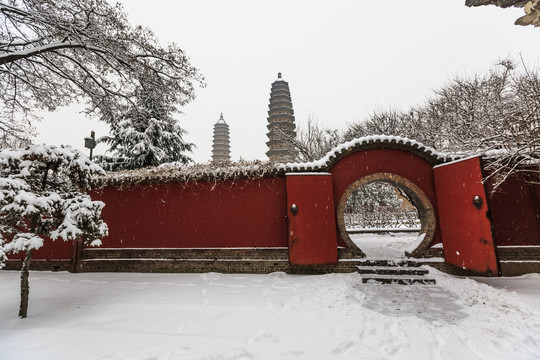 中国山西太原市2020初雪永祚