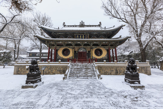 晋祠博物馆景区雪后风光