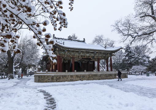 晋祠博物馆景区雪后风光