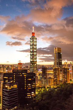 台湾台北101城市夜景