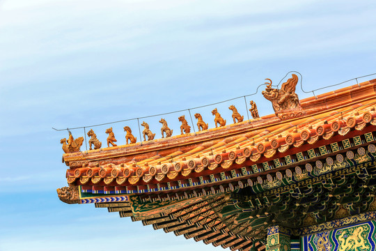 北京故宫太和殿屋顶脊兽