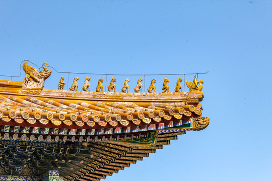 北京故宫太和殿屋顶脊兽