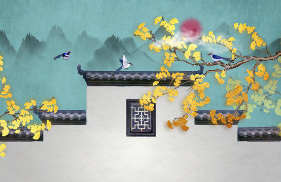 徽派建筑花鳥