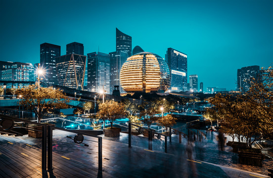 浙江杭州钱江新城夜景