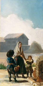 弗朗西斯科·何塞·德·戈雅-卢西恩特斯一名妇女和两个孩子