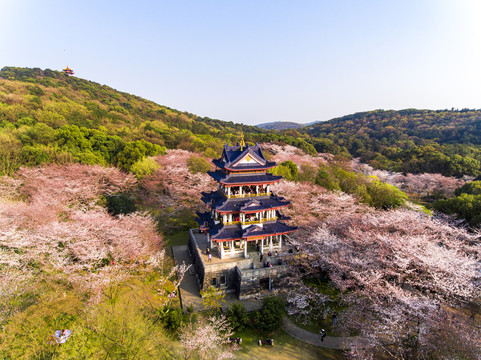 航拍太湖鼋头渚风景区