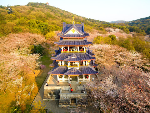 航拍太湖鼋头渚风景区