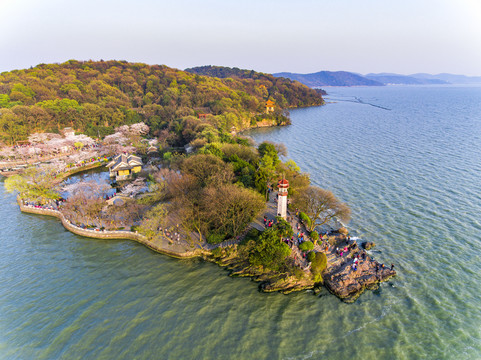 航拍太湖鼋头渚风景区