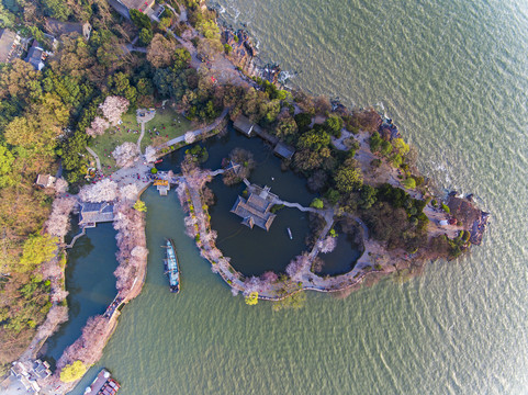 航拍太湖鼋头渚风景区